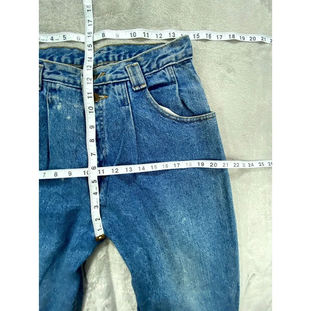 Vintage Lee Jeans‎ Women 14 Blue Made in USA Pleated High Waist Mom Cottagecore